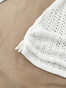 SHEIN Teen Girls Off Shoulder Knot Side Cover Up Dress Without Bikini, Summer Beach Vacation