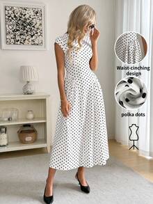 Easowa Đầm midi chấm bi thanh lịch cho nữ với tay ngắn và cổ cao, kiểu dáng chữ A thoải mái cho kỳ nghỉ hè. Đầm midi in chấm bi cổ điển cho nữ, tay ngắn, cổ cao, kiểu dáng chữ A, thích hợp cho mùa hè và mùa xuân. Đầm midi chấm bi trắng thanh lịch cho nữ với tay ngắn và cổ tròn, thích hợp cho những buổi đi chơi thường ngày. Đầm trắng cho nữ, trang phục năm mới cho nữ, đầm dự tiệc cho nữ, đầm Valentine, trang phục trắng cho nữ, trang phục đêm giao thừa, đầm chấm bi, trang phục nghỉ hè, đầm đi biển, trang phục Valentine cho nữ, đầm mùa xuân cho nữ. - trắng - Xem 3