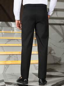 Manfinity Mode Quần tây nam công sở dáng suông, xếp ly đôi, thích hợp cho công sở hàng ngày, đi chơi cuối tuần, dự tiệc, v.v. Chiếc quần này là một món đồ đa năng không thể thiếu trong tủ quần áo của nam giới, và là một món quà tuyệt vời dành cho bạn trai hoặc chồng. - màu đen - Xem 2