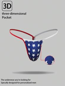 Men's Solid Color Patchwork Pentagram Print Sexy Briefs - Multicolor - View 1