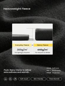 GLOWMODE Heavyweight Fleece Oversized Hoodie Jacket Thick Thermal Warm Winter - Black - View 3