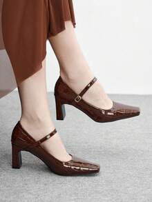 CUCCOO BIZCHIC 女士日常商务通勤和假日派对高跟鞋 - 巧克力棕 - 查看 4