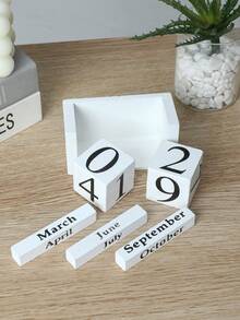 1 pieza Calendario de madera creativo con números decorativos para sala de estar, estudio, tienda, barra - Mejor regalo de cumpleaños - Multicolor - Ver 9