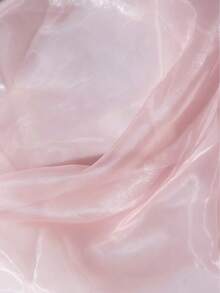 1件粉色薄纱面料，宽150厘米，可作婚纱头纱，饰有闪亮三层蕾丝花边；另有白色薄纱面料和闪亮薄纱面料可供选择，适用于婚纱。 - 淺粉色 - 查看 3