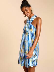 Travachic Women's Striped Print Casual Vacation Dress - Blue - View 7