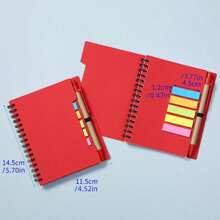 Slanted Colored Card Pen Design Notepad, Comes With A Pen, 100G Paper, Spiral-Bound Sticky Notes, Premium Notebook, Perfect Gift! School Supplies, Back-To-School Essential - Multicolor - View 10