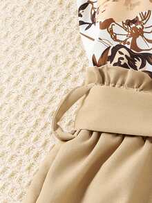 Tween Girl Round Neck Cap Sleeve Casual Elegant 2 Pieces Set - Multicolor - View 7