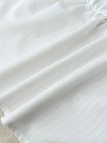 SHEIN 少女夏季套装 白色系带蝴蝶结吊带背心 – 以及休闲夏季套装 - 白色 - 查看 6