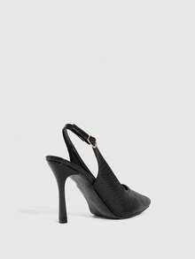 CUCCOO SZL Sandales à talons hauts ouverts élégantes et avec motif gaufré pour femmes - Noir - Voir 4