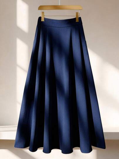 GlowEve CURVE Plus Size Elegant Solid Color Skirt, Suitable For Commuting