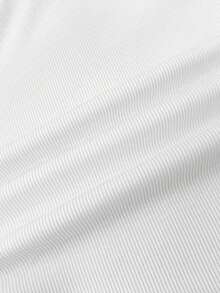 Teen Girls Solid Color Star Pattern Pleated Camisole, Suitable For Casual Wear, Winter - White - View 5