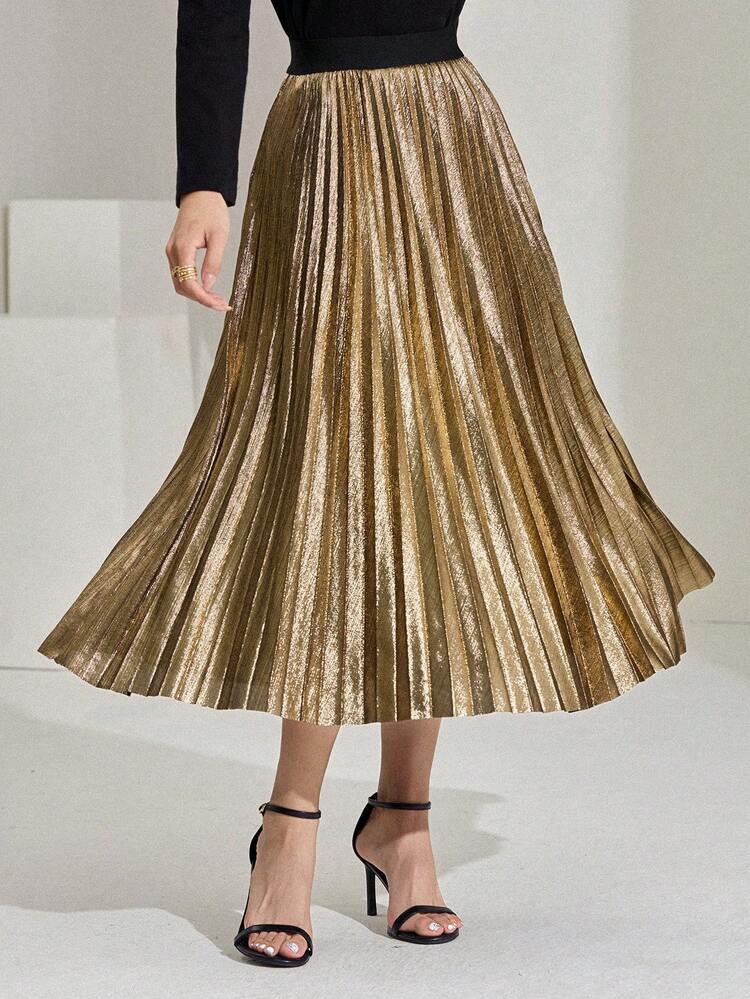 Women's Solid Color Minimalist Casual Skirt