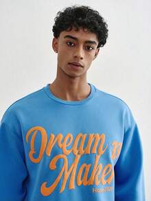 TOKVUE Men's Printed Crew Neck Long Sleeve Pullover Sweatshirt - Blue - View 5