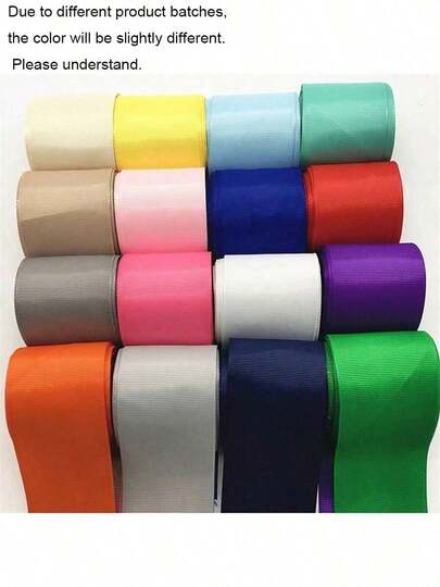 3 Pacotes, Cores Aleatórias 5 metros 5cm Fita Gorgurão de Poliéster para Decoração de Natal, Casamento, DIY, Embrulho de Presente
