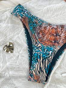 Bonvoyette 2pcs/Set Sexy Leopard Print Push-Up Padded Bikini Set, Springbreak Women Beachwear Summer Outfits Cruise - Multicolor - View 5