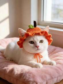 1 chiếc mũ len dệt kim hình mèo hoạt hình đáng yêu cho chó mèo nhỏ, mũ đội đầu thủ công ấm áp, phong cách, phụ kiện thú cưng mềm mại, ấm áp mùa đông, trang phục chụp ảnh, dự tiệc, Giáng sinh, Halloween, thời trang dễ thương cho cún con, mèo con, quà tặng ý tưởng cho người yêu thú cưng. - Nhiều màu - Xem 2