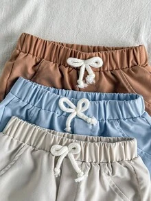 SHEIN 男婴夏季多件套时尚休闲裤，适合此套装，非常适合居家、休闲、户外活动、与朋友聚会，简单舒适的设计保持舒适时尚的外观 - 彩色 - 查看 3