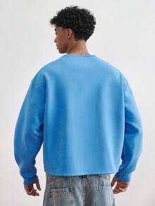 TOKVUE Men's Printed Crew Neck Long Sleeve Pullover Sweatshirt - Blue - View 2