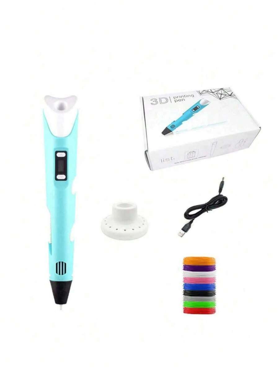 一套3D打印笔（蓝色）、3D打印笔架、画册、USB数据线（不含适配器）。返校季必备 - 藍色 - 查看 1