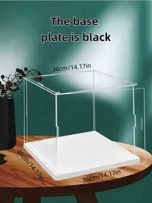 Clear Acrylic Display Case For Action Figures & Collectibles - Assemble Glass-Like Showcase Box For Toys, Pop, Model Cars - Home Storage Organizer - Black - View 9