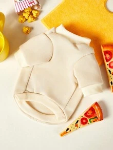 PETSIN 1 件豹纹包裹情书情人节印花宠物米色秋冬加厚保暖休闲宠物服装 - 米色 - 查看 2