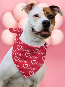 PETSIN Bandanas pour chiens pour la Saint-Valentin, bavoirs pour animaux de compagnie avec imprimés de lettres d'amour - Multicolore - Voir 13