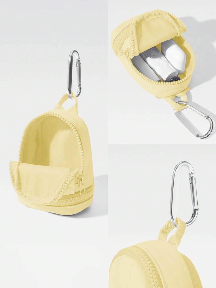 0,6 l Sac à dos à fermeture éclair partout avec poche zippée, nano avec attache métallique, pour un usage quotidien et décontracté