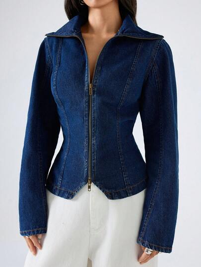 LYSMO 2026 New Arrive Minimalism Spring/Summer Women's Fashion Zip-Up Long Sleeve Denim Jacket/Summer Tops /Spring Outfit Women / Spring Break Outfits /Valentine's Day /Valentine's Day Outfit/Birthday Outfits For Women/Going Out Top / Going Out Tops For Women /Casual Blouses For Women /Y2k Clothes /2000s Style /Y2K Top/ Summer/Summer Outfits / Summer Tops /Spring Outfit Women / Spring Break Outfits /Valentine's Day/Valentine Outfits For Women /Birthday Outfits For Women /Elegant Blouses For Ladies/Casual Blouses For Women /Vacation Outfits Women /Y2k /Y2k Clothes /Y2k Women /2000s Style / Carnival Costume /Carnival Costume Women /Party Top/Birthday Outfit For Women