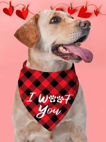 PETSIN Khăn quàng cổ cho chó ngày Valentine, yếm cho thú cưng in hình thư tình. - Nhiều màu - Xem 20