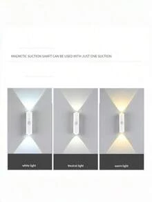 Smart Motion Sensor Night Light USB Rechargeable LED Sticky Hook Lamp Dual Side Lighting Auto On Off Dimmable For Indoor Outdoor Hallway Stairs Bedroom Wall Door Closet Battery Powered Portable Home Security Light - Multicolor - View 4