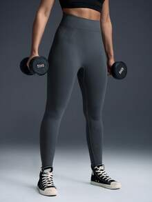 Powerista 女士弹力腰带休闲健身紧身裤 - 灰色 - 查看 4