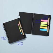 Slanted Colored Card Pen Design Notepad, Comes With A Pen, 100G Paper, Spiral-Bound Sticky Notes, Premium Notebook, Perfect Gift! School Supplies, Back-To-School Essential - Multicolor - View 11