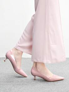 CUCCOO BIZCHIC 女士时尚黑色舒适尖头小猫跟一脚蹬鞋，适合通勤、约会、派对和度假，展现春日活力，是春假、复活节等春季的理想之选。 - 淺粉色 - 查看 4