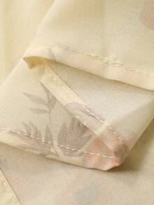 DAZY Đầm nữ in hoa, xếp ly phía trước, thắt nơ, kiểu dáng ôm sát, thích hợp cho kỳ nghỉ xuân, du lịch biển. - Màu vàng - Xem 3