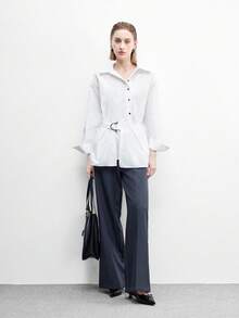 CUCCOO BIZCHIC 1 par de zapatos tipo mula de punta afilada con hebilla de material perlado y diseño de lazo en la correa trasera, adecuados para fiestas, uso diario y fotografía - Negro - Ver 4