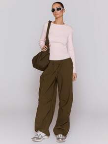 MUSERA Áo thun dài tay cổ tròn, kiểu dáng thường ngày, thích hợp cho kỳ nghỉ, sân bay, mùa thu, tựu trường, thanh lịch, ngày lễ tình nhân, mùa xuân và mùa hè. - Hồng - Xem 2