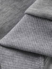 DAZY 2pcs Baby Girls' Round Neck 2 In 1 Off-Shoulder Long Sleeve Sweatshirt And Shorts Set