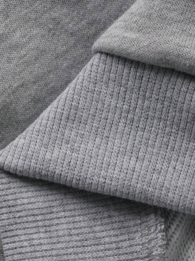 2pcs Baby Girls' Round Neck 2 In 1 Cold Shoulder Long Sleeve Sweatshirt And Shorts Set Toddler Girls Clothes