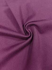 Elenzga Áo thun tay ngắn dáng rộng, hở vai, dáng rộng, đa năng, size lớn cho nữ - Màu tím - Xem 3