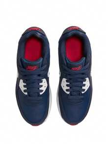 Nike Air Max 90 儿童运动鞋 黑曜石黑/午夜蓝/田径红/白 DV3607 - 黑曜石/午夜藍/田徑紅/白色 - 查看 3