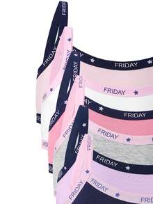 Sparklyn Tween Girls Undershirt-Undergarment Set 12 Pieces Pastel Pink White Navy Grey Round Neck Tank Top Briefs Long Sleeve Top Long Pants Skirt Options Comfortable Stretchy Elastic Waist Casual Four Season 2026 New Year Essential