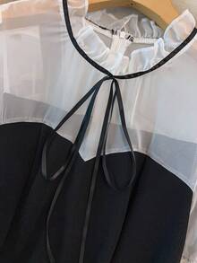 SHEIN LUNE CURVE Plus Size Women A-Line Dress, Casual Outgoing Dress - Black - View 8