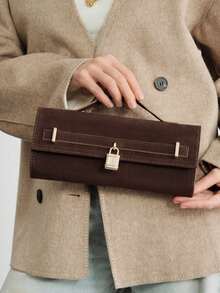 SHECARRY 1pc Women's Fashionable Woven Tote Bag For Daily Use - Chocolate Brown - View 7