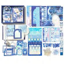 162pcs Butterfly Scrapbook Notebook Sticker Tape Journaling Supplies Kit Aesthetic Decorative Craft Paper For Beginners - Multicolor - View 13