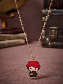 HARRY POTTER X SHEIN 1 Set Zinc Alloy Cartoon Figure Graphic Necklace, & Minimalist, Suitable For Couples, Parties, Concerts, Festivals - Gold - View 3