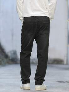 Manfinity Hypemode Men's Solid Color Casual Denim Jeans - Grey - View 2