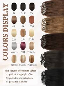 微环接发，100%真人发，1号色，亮黑色，14-24英寸直发，50束/包，隐形珠加厚微环接发，带鱼线，无需胶水，易于造型，适合细软发质，也适合沙龙使用。适合所有女性日常佩戴，冬季、圣诞节、万圣节、秋季服装搭配。 - S1 - 查看 7