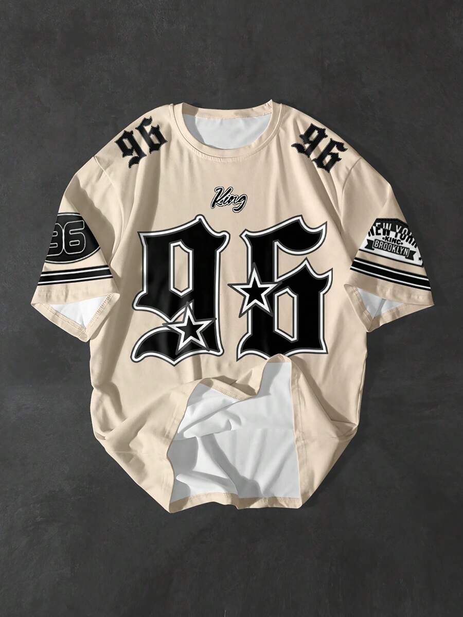 PAVTROS Men's Minimalist Printed Round Neck Short Sleeve T-Shirt - Multicolor - View 1