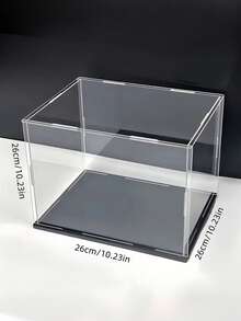 Clear Acrylic Display Case For Action Figures & Collectibles - Assemble Glass-Like Showcase Box For Toys, Pop, Model Cars - Home Storage Organizer - Black - View 6