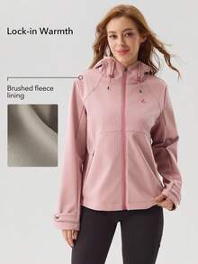 OutZeal Chaqueta de invierno para mujer de color rosa, forrada térmicamente, resistente al agua, para uso diario y casual, con bolsillos con cremallera